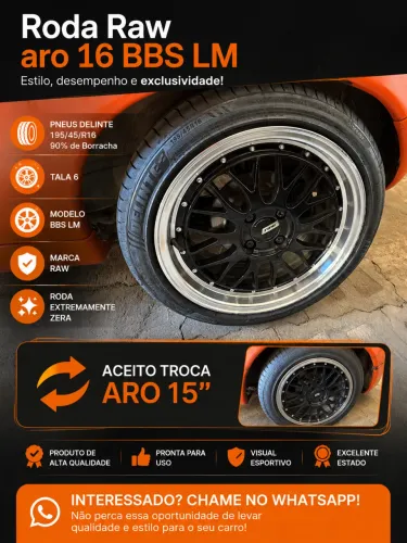 Roda Aro 16 RAW BBS LM + Pneus Delinte 195/45/R16
