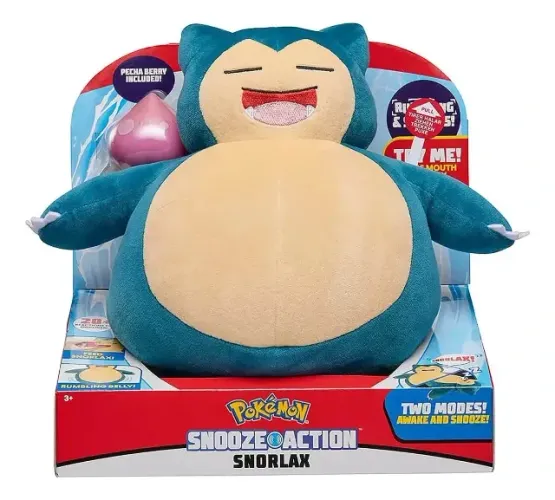 Pelúcia Snorlax Pokemon Com Som 25cm Azul Sunny Brinquedos