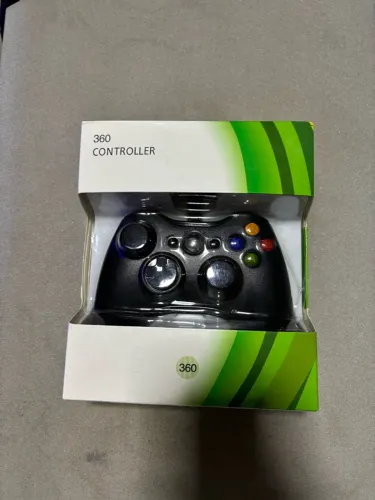 Controle Gamer Com Fio 2.5m Compatível Com Xbox 360 E Pc Cor Preto