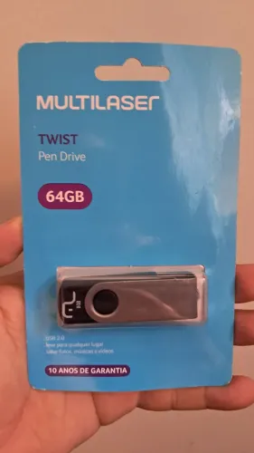 Pen Drive 64 GB - Multlaser - R$ 89,00