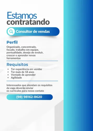 VAGA PARA VENDEDOR(A)