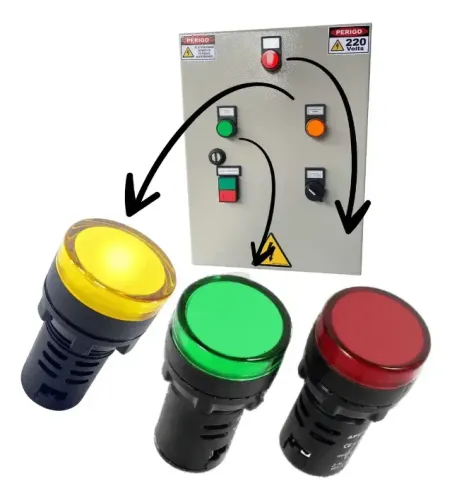 Sinaleiro Led 22mm 220v Ad22-22ds Verde, Vermelho, Branco, Laranja Penzel