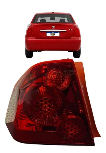 Lanterna Traseira Esquerda Peugeot 307 Sedan 2006 A 2012 Esquerdo/motorista Vermelho