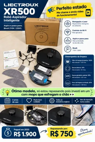 100% funcionando, todos os acessórios originais - Liectroux XR500