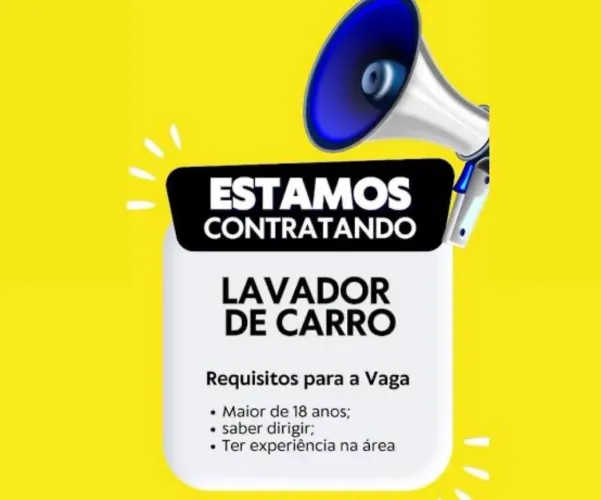 VAGA LAVADOR DE CARRO