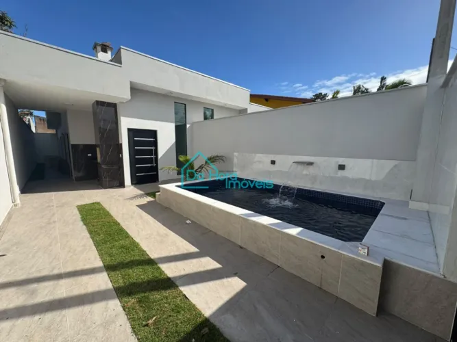 casa nova top com piscina, área gourmet lado praia a venda em itanhaém
