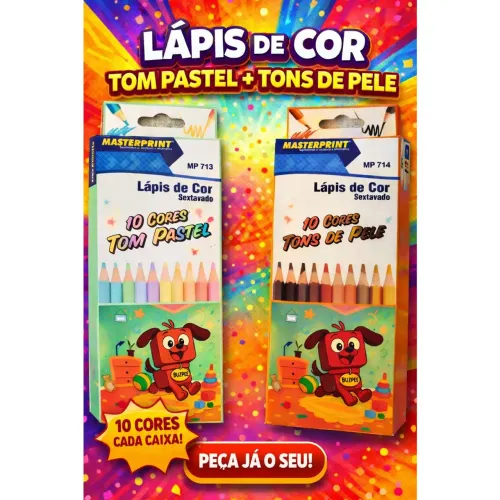 Lapis de cor TOM PASTEL + TONS DE PELE