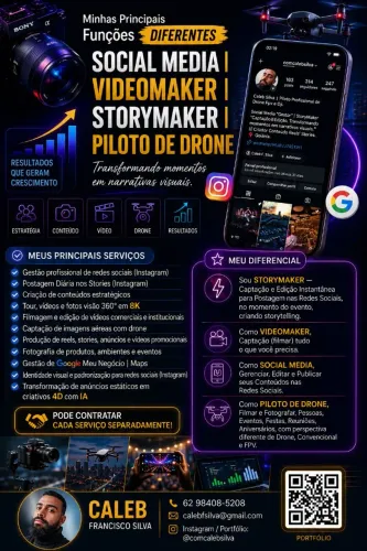 Social Média e Piloto de Drone Fotografia e Filmagem
