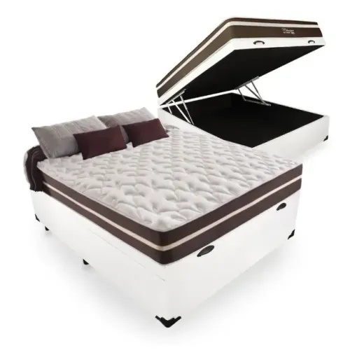 Bau Casal + Colchão Molas Ensacadas Bioclassic 64 cm 