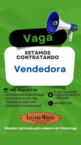 Vaga para Vendedor,Com Experiência