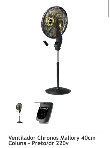 Ventilador de coluna com controle. 