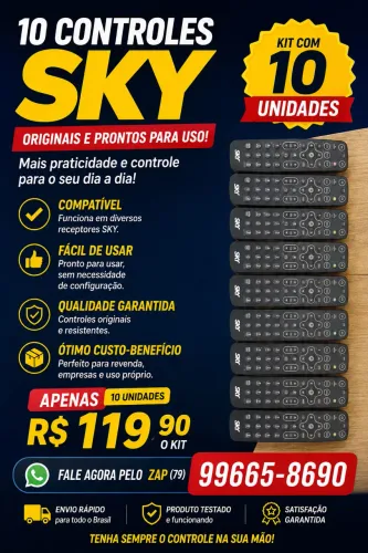 Controle Remoto SKY - Original - 10 unidades