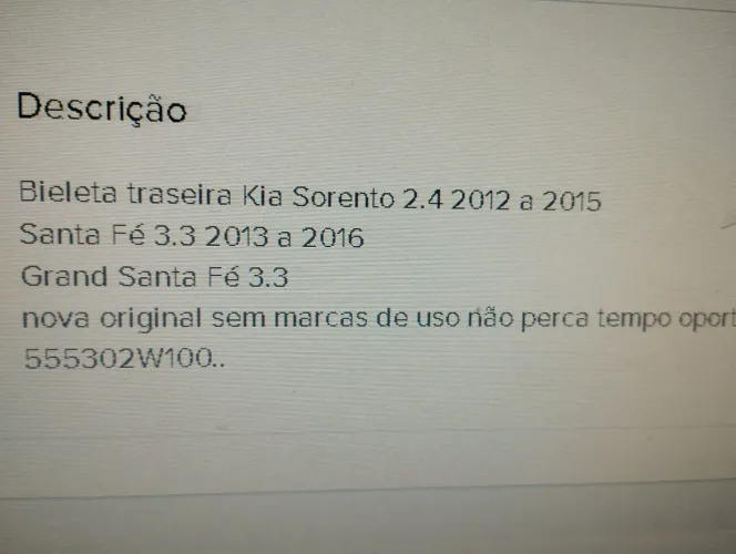Bieleta traseira santa fé Kia Sorento 