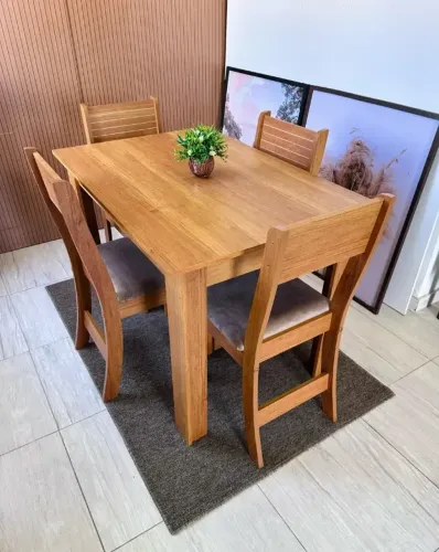 Mesa de jantar 4 cadeiras mdf