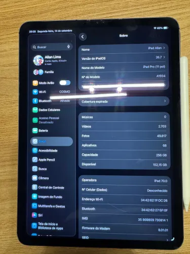 IPad Pro 2018 - 11? - 256GB com Apple Pencil original 