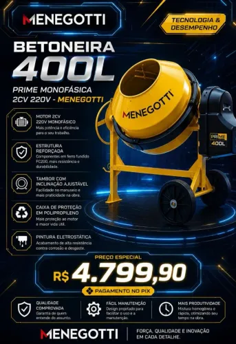 Betoneira prime no preço CAMPEÃO