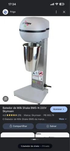 Vendo batedor de shake 