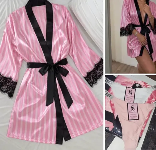 Robe VS + 2 calcinhas VS branca e Rosa