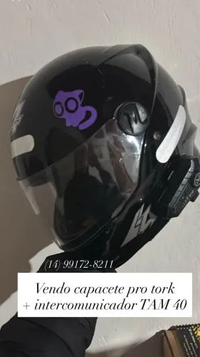CAPACETE PRO TORK + INTERCOMUNICADOR 