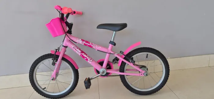Bicicleta Infantil Milano Grow Up Aro 16 Rosa - Muito Conservada