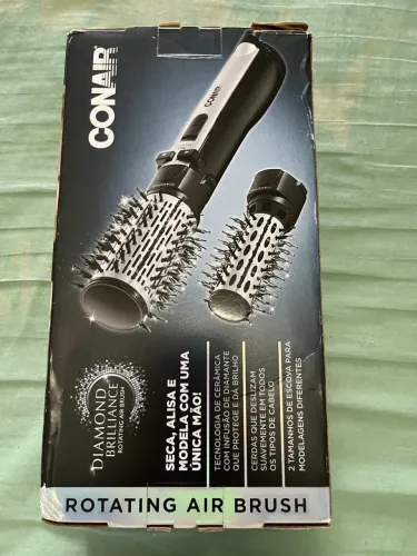 Escova Secadora Rotativa Diamond Rotating 900W Preto e Prata Conair