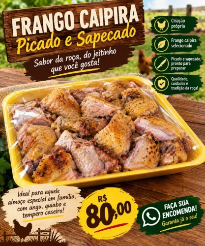 Frango caipira picado