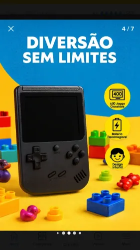 Mini game 400 em 1 - ligação na TV - Preto 