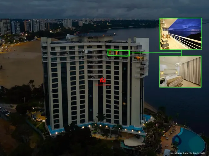 Flat Mobiliado na Ponta Negra, Tropical Executive, Andar Alto, Vista Rio e Por do sol