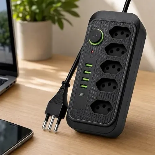 Extensão 5 tomadas 4 USB 1 Type universal Bivolt