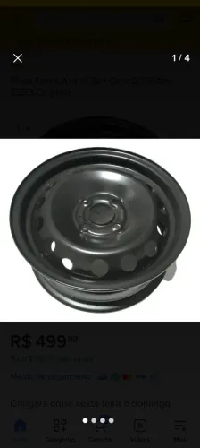 Roda Aro Fino Estepe Linha Chevrolet Onix Sonic Spin 14 polegadas 