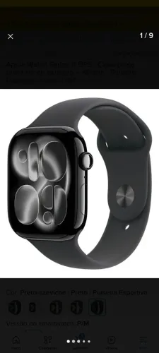 Apple Watch SE 11 GPS 46mm Jet Black M/L Novo Lacrado Na Caixa 