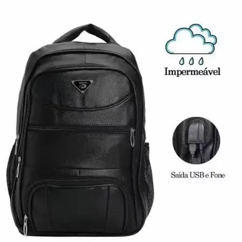 Mochila de couro preta RDX impermeável