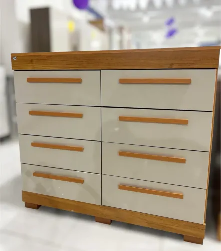 Cômoda 8 Gavetas Nalu 1,17m de Largura 100% MDF Entrega Rápida