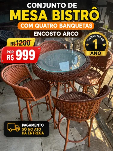 Banquetas baqueta conjunto de mesas bistrô 