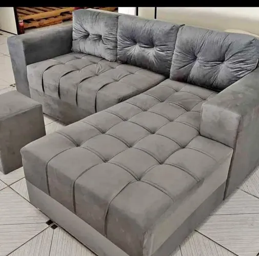 Sofás chaise com puff grátis 
