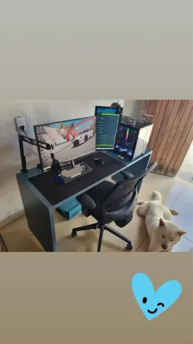 Mesa gamer azul 100% MDF