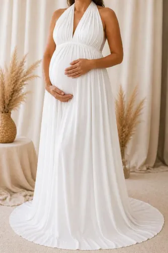 Vestido para ensaio fotográfico gestante