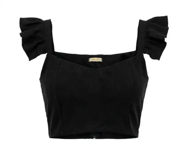 Blusa cropped preta - Tamanho M/G