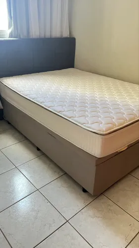 Cama box baú + colchão + cabeceira casal