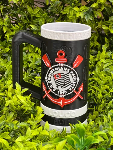 caneca corinthians porta long neck