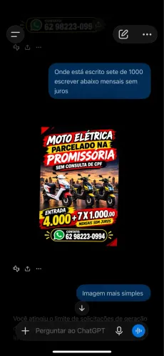 MOTO ELÉTRICA NA PROMISSÓRIA 