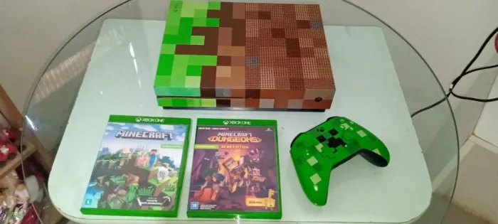 CONSOLE XBOX ONE S EDIÇÃO ESPECIAL MINECRAFT CREEPER