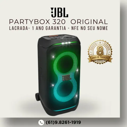 JBL PARTYBOX 320 | NOVA, ORIGINAL, NOTA FISCAL NO SEU NOME