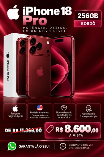 IPhone 18 Pro 256GB Bordô Lacrado | Modelo Americano
