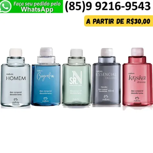 Refil Perfume Deo Corporal Desodorante Masculino Feminino Natura 100ml