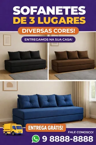 Sofanete (sofá-cama) mega promoção maluca, 3 lugares entrega imediata !!