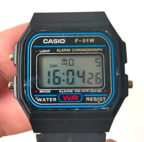 Relógio de Pulso Casio (Modelo F-91W) - Com Avaria na Pulseira - Usado - Funcionando