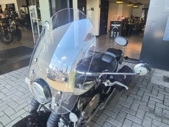 Bolha parabrisa e alforjes originais Triumph Boneville