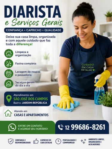 ? Diarista em São José dos Campos ? Faxina Caprichada