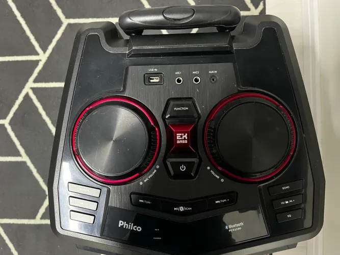 Caixa de Som Philco PCX6500 - 300W RMS, Graves EX BASS, Bateria até 8h